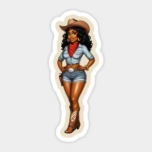 Black Cowgirl Sticker